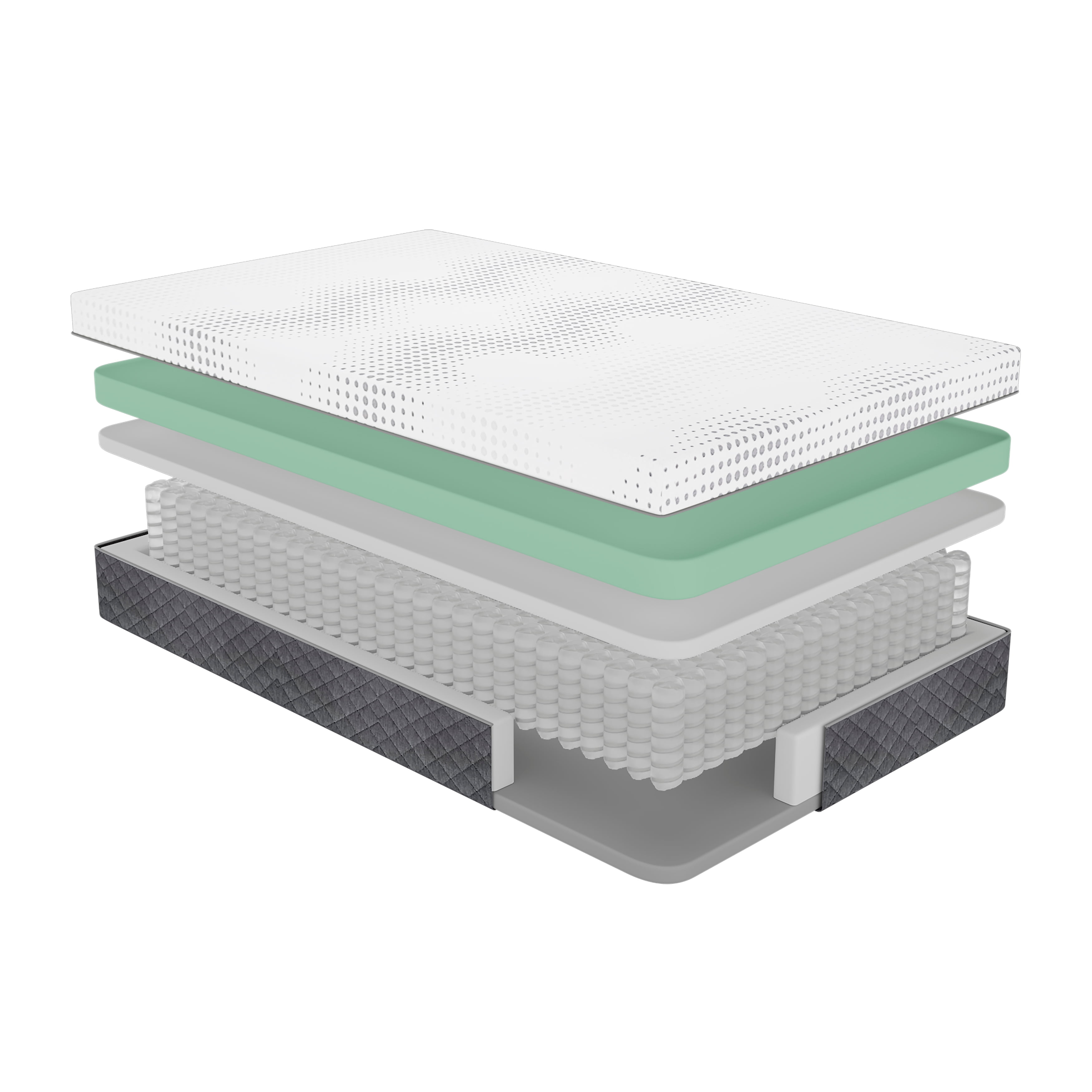 LiviNest Firm Cooling Hybrid Mattress: 12" Eastern King Bed - Green Tea Gel Memory Foam & Pocket Coils for Back Support - Motion Isolation for Couples & Hot Sleepers