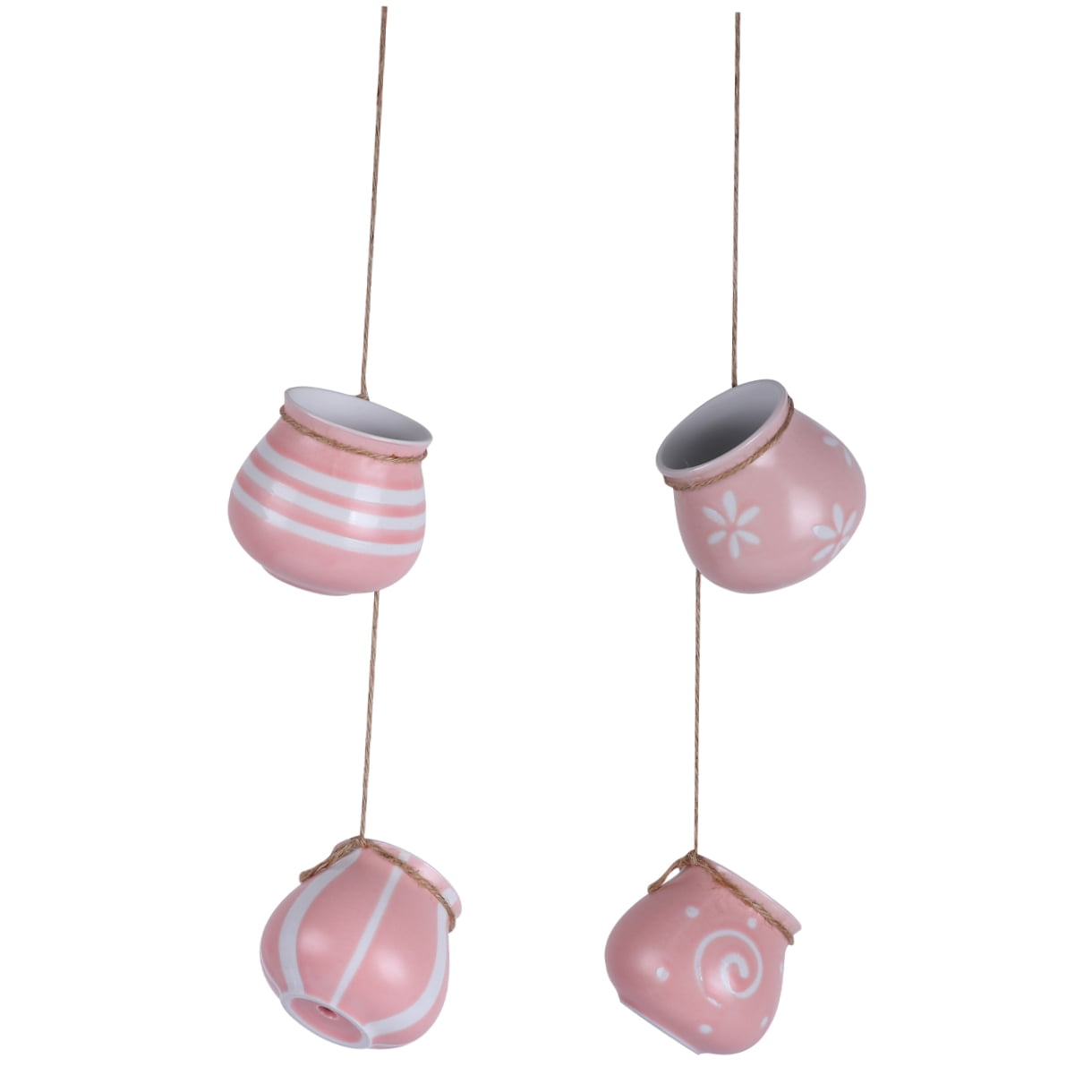 SHOWERORO Small Pots for Succulents Ceramic Hanging 4Pcs 2.76x2.76x2.56 Inch