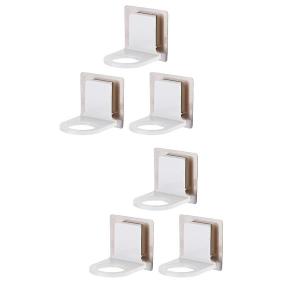 Shower Gel Bottle Holder Bathroom Mounted Shampoo Shelf Storage Wall-mounted White 6 Pcs