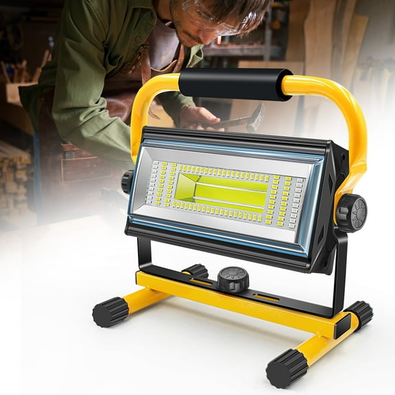 SideKing Led Work Light Rechargeable, Waterproof Battery Powered Worklight, 7000 Lumen Super Bright Portable Flood Light with 6 Modes for Outdoor, Garage, Construction, Emergency, Camping