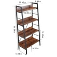 thumbnail image 5 of Luxvie 4 Layer Display Bookshelf H Ladder Shelf Storage Shelfs Rack Shelf Unit Metal Frame Tigger, 5 of 8