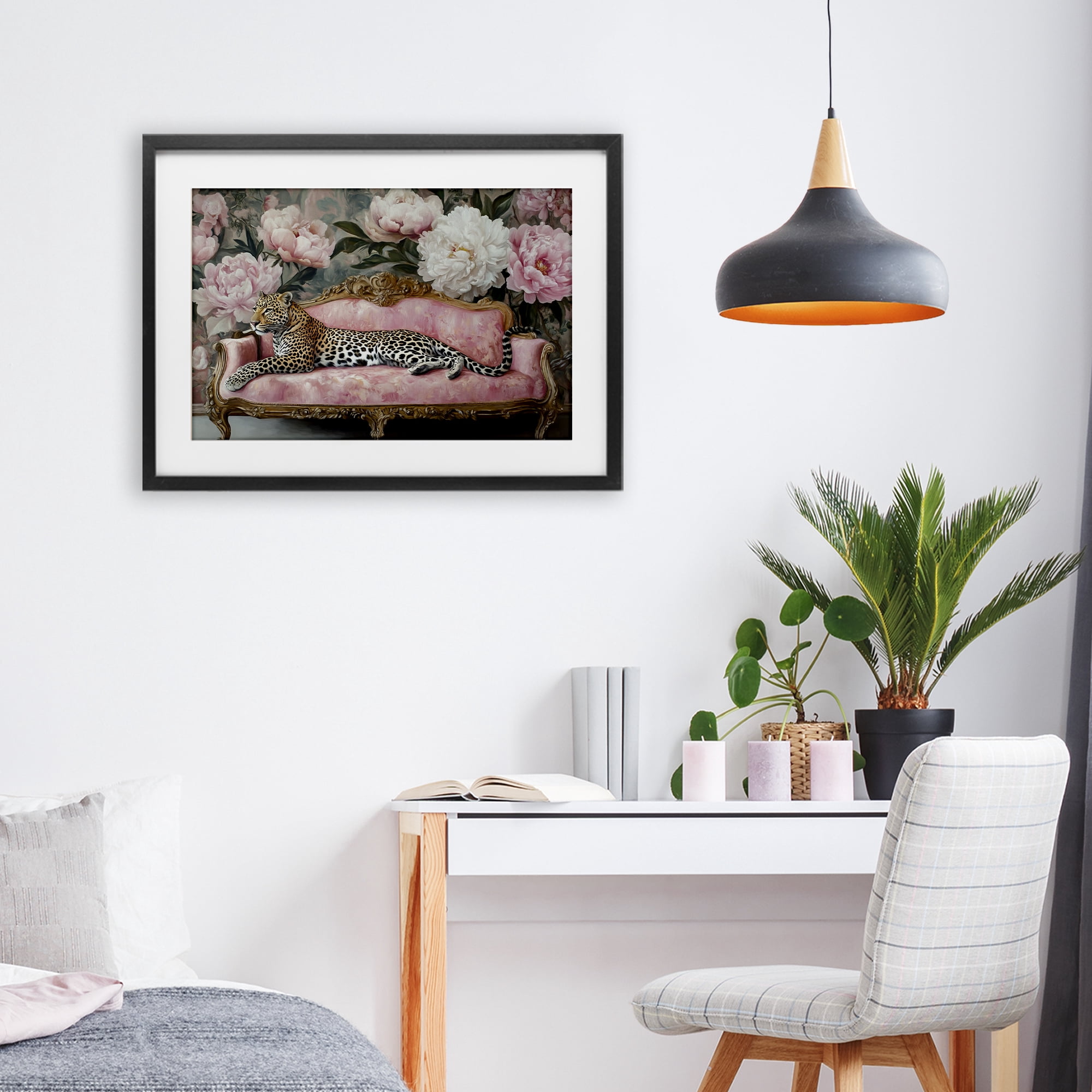 Stupell Industries Where The Leopard Dreams Black Framed Print Under Glass, design by Tina LeCour