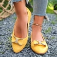 thumbnail image 6 of Miluxas Women's Metal Bow Ballet Flats - Round Toe Slip-On Shoes, Versatile Footwear for Work, Casual & Everyday Wear Yellow 7.5(40), 6 of 9