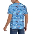 thumbnail image 2 of Lsque Blue Fish Pattern Mens Polo Golf Shirts Funny Graphics Shorts Sleeve Button Shirts Baseball T-shirt-Medium, 2 of 7