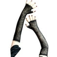 thumbnail image 2 of JFGHDG Mesh Arm Sleeves Lace Gloves Lace Fingerless Gloves Punk Gloves Satin Gloves Sheer Gloves Nylon Gloves Elbow Length Gloves Black B One Size, 2 of 3