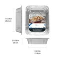thumbnail image 3 of (4 pack) Mainstays 13.25 in x 10.75 in Disposable Aluminum Roasting Pans with Plastic Lid, 3 of 6