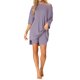 thumbnail image 2 of Conjunto de lounge de gran tamaño para mujeres INSPIRE CHIC, sudaderas de entrenamiento, camiseta con pantalones cortos de ciclista, conjuntos en gris y púrpura, 2 of 6