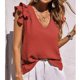 thumbnail image 3 of Camiseta sin mangas con hombros descubiertos y cuello en V para mujer, chaleco sin mangas de verano de color puro para uso diario, 3 of 6