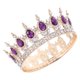thumbnail image 1 of Tiara nupcial de estilo barroco con corona dorada y diamantes de imitación para niñas, mujeres y novias., 1 of 8