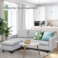 thumbnail image 3 of Gymax Convertible L-shaped Sectional Sofa Couch w/ Cushion Gray, 3 of 8