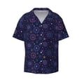 thumbnail image 2 of Lsque Stars And Gradient Colorful Snowflakes print Men's Cuban Collar Short Sleeve Shirt Summer Beachwear Casual Button Down Fashionable Vacation Leisure Shirt-Medium, 2 of 7