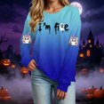 thumbnail image 5 of Duqingm Halloween Shirts for Women Long Sleeve Crewneck Casual Dressy Tops Funny Graphic Halloween Costumes Fall Fashion Outfits,S, 5 of 7