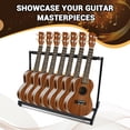 thumbnail image 4 of TROPOW Multi Guitar Stand Rack – 7-Hole Foldable Guitar Display Rack with Rolling Cart, No-Slip Rubber Padding for Acoustic, Electric, Bass & Studio Use (Black), 4 of 7