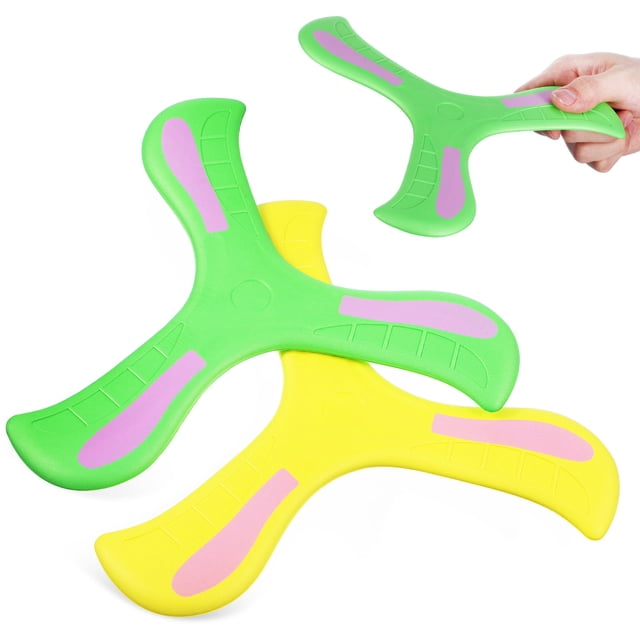 EXHUMKY 2 Pcs Boomerangs Retournaires Jouet de Sport Extérieur Attrape Rapide Vert EVA