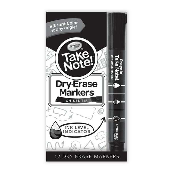 Take Note Dry Erase Markers, Black, Office & School Supplies, 12 Count