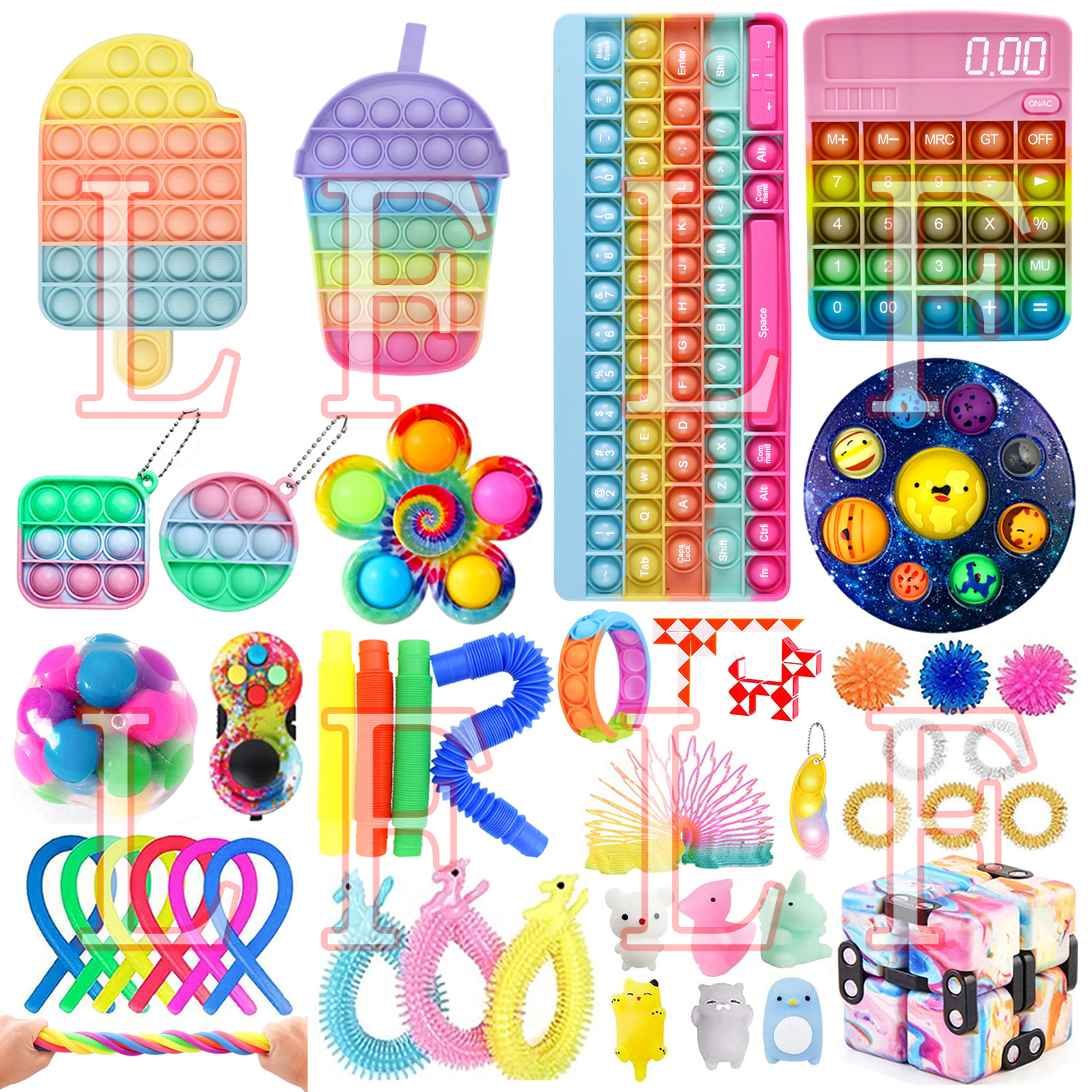 Biekopu Fidget Toys Pack Set Pop Fidgets Toy Sets Packs Fidget, Fidget