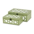 thumbnail image 5 of Set of Green Quatrefoil Mirror Jewelry Storage Boxes, 5 of 5