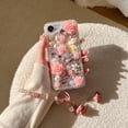 thumbnail image 2 of for iPhone 16e (2025) Case,Cute Bling Glitter Sparkle Stunning Stones Diamond Rhinestone 3D Handmade Pearl Rose Flower with Wrist Lanyard for Women Girly for iPhone 16e 6.1 inch (Pink), 2 of 13