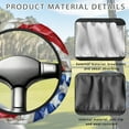 thumbnail image 4 of ZUXONGSY American Flag Golf Cart Steering Wheel Covers Universal Car Wheel Cover Sweatproof Club Car Steering Wheel Cover Comfortable Auto Accessories 4th of July Car Decorations, 4 of 7