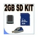 thumbnail image 1 of Paquete de tarjeta de memoria SD 6ave Micro SD 2GB con adaptador SD, 1 of 7