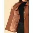 thumbnail image 5 of INSPIRE CHIC Women's Turn-Down Collar Single Breasted Outwear Winter Coat with Pockets S Brown, 5 of 7