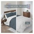 thumbnail image 7 of Reversible Down Comforter, Medium Warmth (44-Ounces of Fill) King-California King Size Blanket, Navy-Grey, 7 of 7