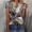 Multicolor, variant on Giftesty Blouses for Women Dressy Casual Womens Fashion Print Tops Short Sleeve Out Blouse Round Neck T-Shirt Tops