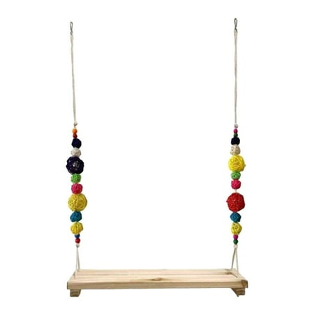 Chicken Swing Toy Colorful Chicken Perch Chewing Toy For Birds Parrots Trainning