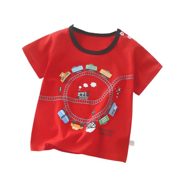 YUEHUA Boy T Shirts Girls And Boys Cartoon Pure Cott On Short Sleeve T Shirts, Size 9-18 Months