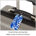 thumbnail image 3 of Square 2Pack PU Leather Blue and White Geometry Cruise Luggage Tag with Privacy Cover and Name ID Tag for Travel Handbags Backpacks Luggage Tags, 3 of 6