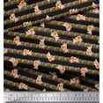 thumbnail image 3 of Soimoi Black Cotton Duck Fabric Fox & Stripes Kids Print Sewing Fabric Yard 42 Inch Wide, 3 of 3