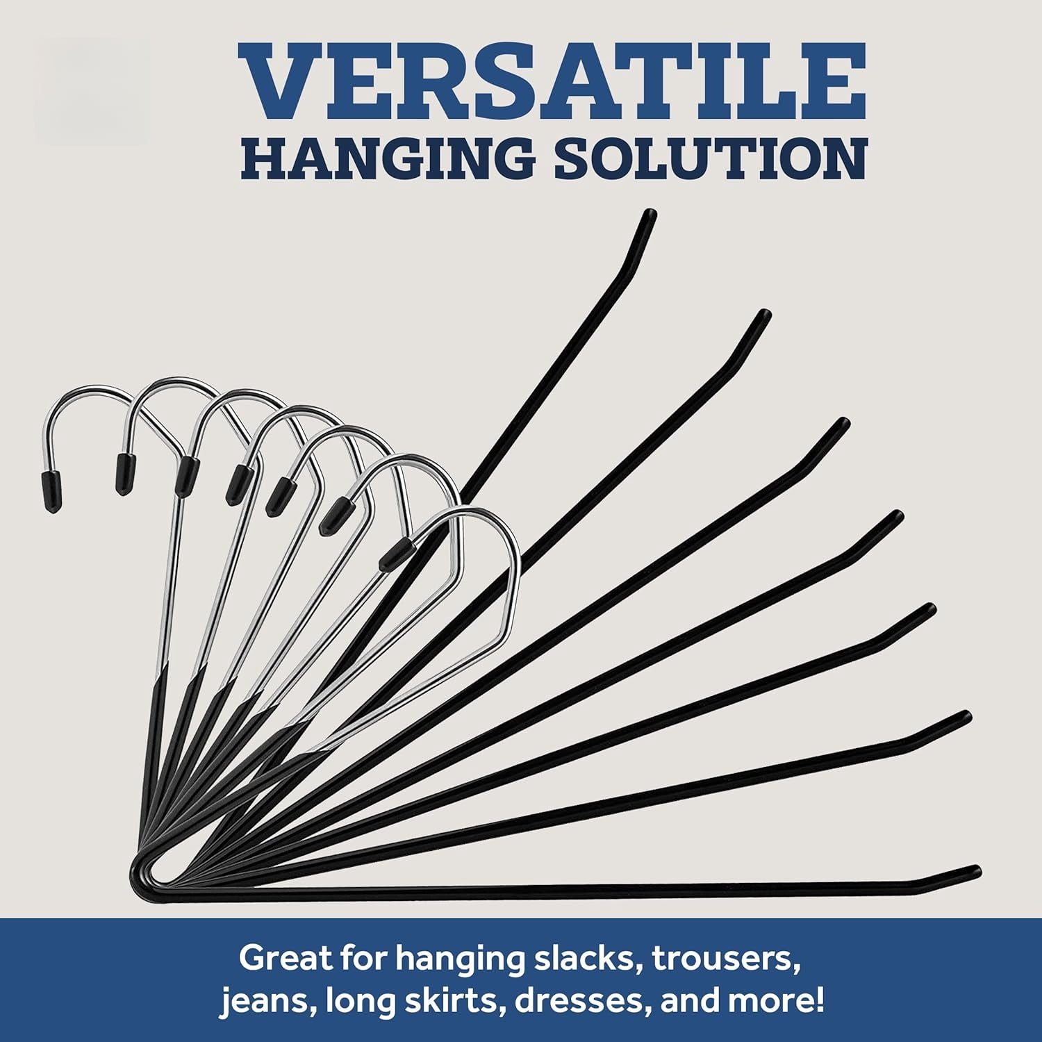 Pants Hangers Non Slip - Open Ended Pants and Jean Hangers for Closet - Space Saving Clothes Hanger - Strong, Durable, Metal Pant Hangers