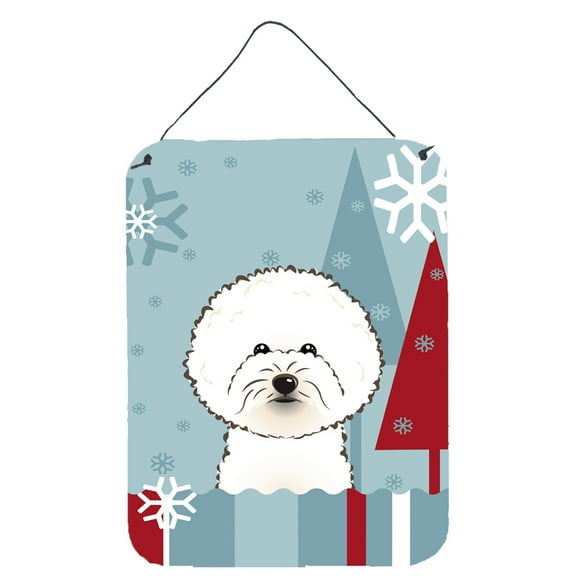 Caroline's Treasures BB1713DS1216 Winter Holiday Bichon Frise Wall or Door Hanging Prints, 12x16, multicolor
