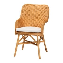 bali & pari Celsie Bohemian Light Honey Rattan Dining Chair