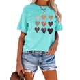 thumbnail image 3 of Anbech Heart Printed T-Shirt for Women Casual Colorful Graphic Hearts Tees Junior Girls Short Sleeve Tee Tops with Crew Neck, 3 of 10