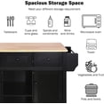 thumbnail image 2 of Kitchen Island Cart with Rubber Wood Drop-Leaf Countertop, 5-Wheel Rolling Island with Internal Storage Racks, Cabinet and 3 Drawers for Dining Room Kitchen, 2 of 14