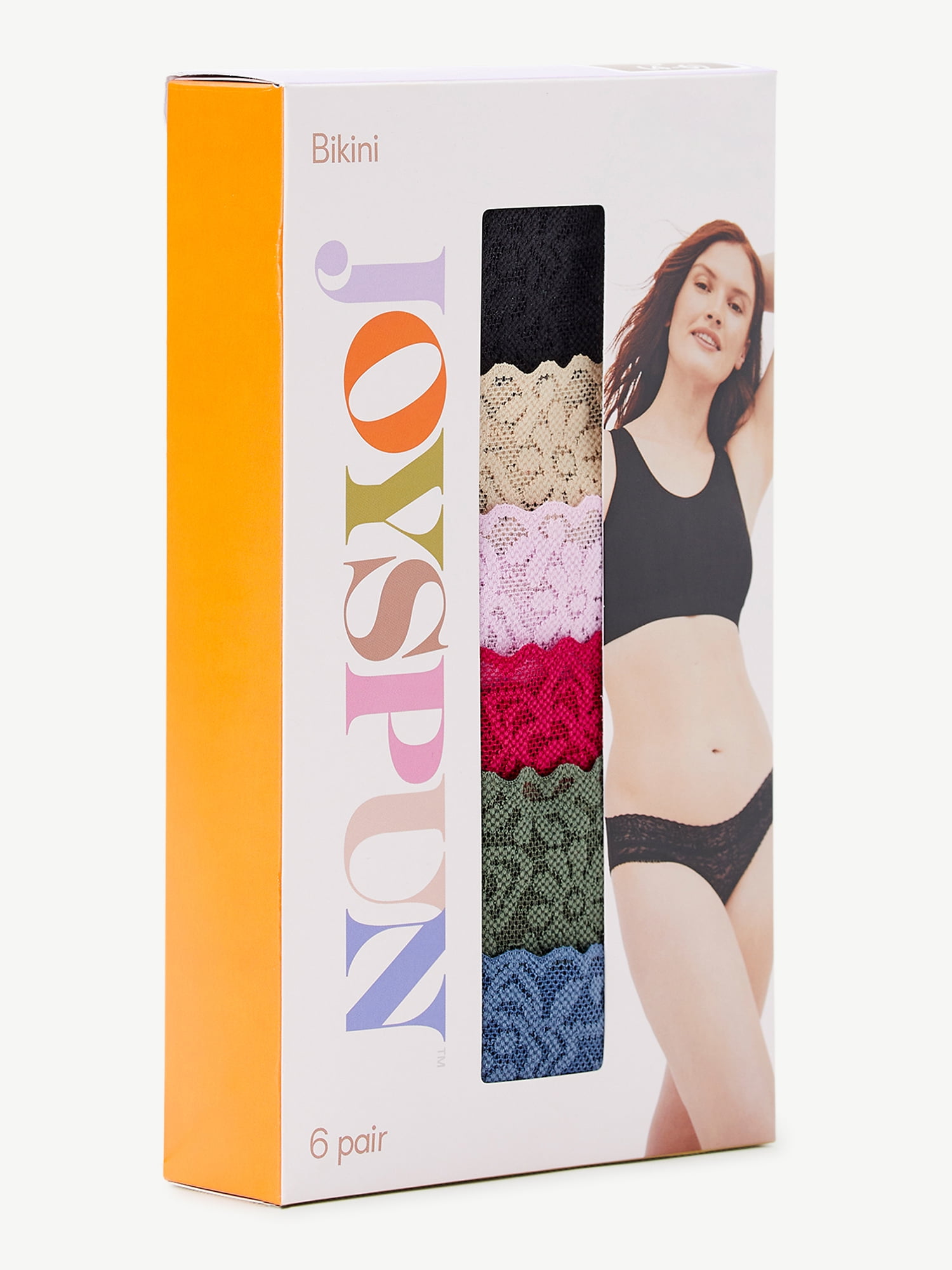 Joyspun Women's Cotton Brief Panties, 6-Pack, Sizes M to 3XL 