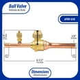 thumbnail image 2 of Appli Parts APBV-038 3/8 in Shut Off Ball Valve ODF Universal Replacement 610 psi (4.2 Mpa) max pressure -22 F to 248 F work temperature with 1/4 in SAE service port, with 6-1/2 in overall length, 2 of 8