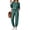 A-Green, variant on Womens Pajama Set Two Piece Color Block Long Sleeve Top and Long Pants Ladies Fall Matching Oufits Casual Loungewear