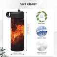 thumbnail image 4 of Daiia Fiery Orange Flames Energy Printed 18oz Sports Insulated Kettle With Straw Water Bottle For Running Hiking Cycling Climbing Mens Woman'S Sports Water Bottle, 4 of 8
