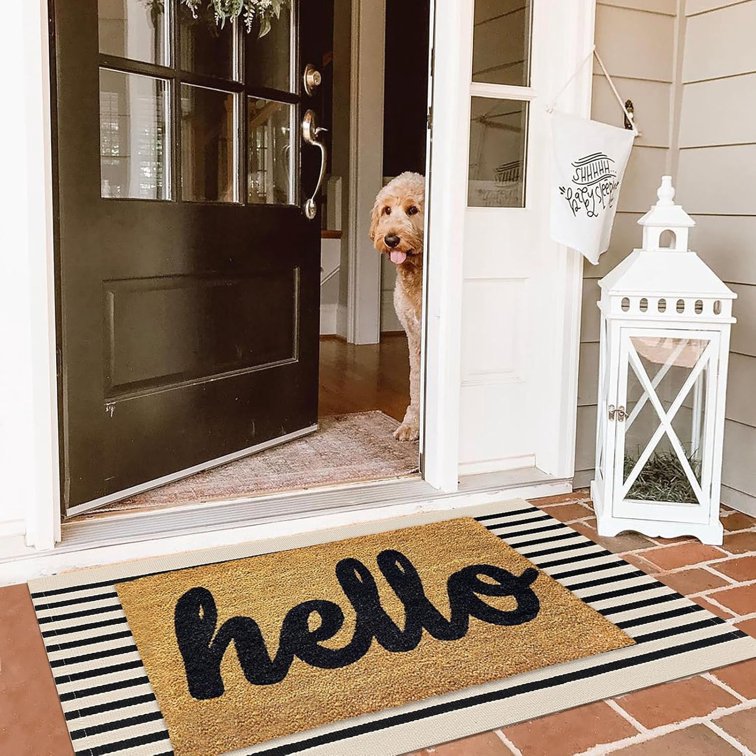 Buffalo Plaid Rug 2''x3'' Orange Outdoor Rug for Halloween/Thanksgiving Washable Fall Doormat Buffalo Check Rug Layered Front Door Mat for Porch/Farmhouse/Entryway/Patio Fall Decor