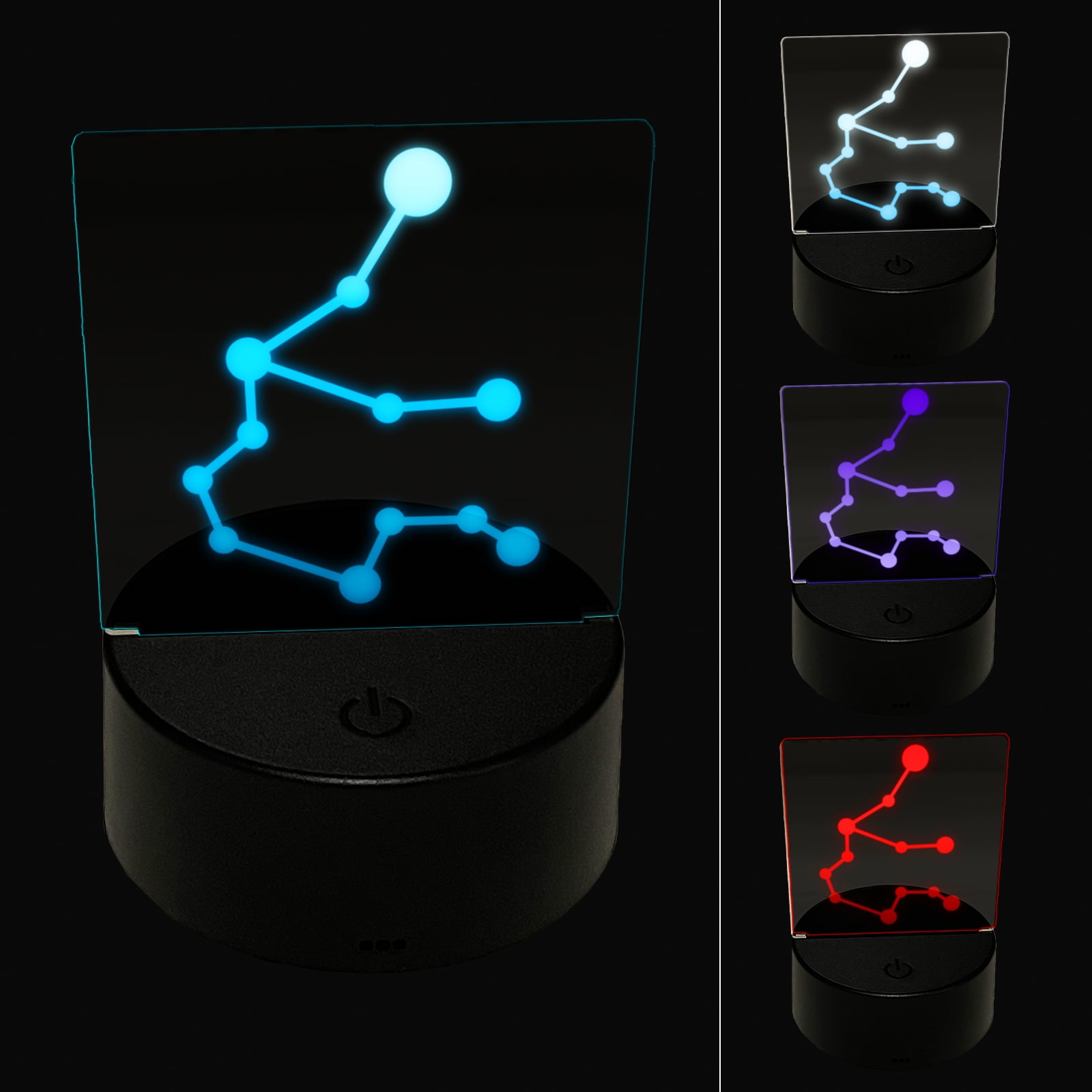 Aquarius Zodiac Star Constellations LED Night Light Sign 3D Illusion Desk Nightstand Lamp
