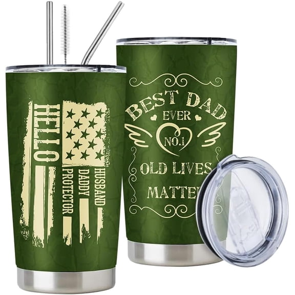 Birthday Gifts for Him - 20oz Stainless Steel Tumbler, Best Gifts for Dad from Daughter Son, Ideas Birthday Gift for Dad, Unique Fathers Day Present for Men Father Husband New Dad
