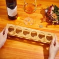 thumbnail image 4 of 6 Holes Shot Glass Tray Holder 1.63 Inch Hole Wine Glasses Cup Serving Tray Wine Cups Organizer Shot Glasses Display Bar Accessories Bamboo, 4 of 5
