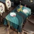 thumbnail image 2 of Teal Gold Marble Wave Pattern Rectangle Tablecloth 60"x120",Waterproof Polyester Rectangle Table Cloth, Wipeable Spillproof Polyester Tablecloth for Dining, Camping, Indoor and Outdoor, 2 of 6