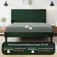 thumbnail image 3 of Amolife King Size Platform Bed Frame with Corduroy Fabric Upholstered Adjustable Height Headboard, Green, 3 of 9