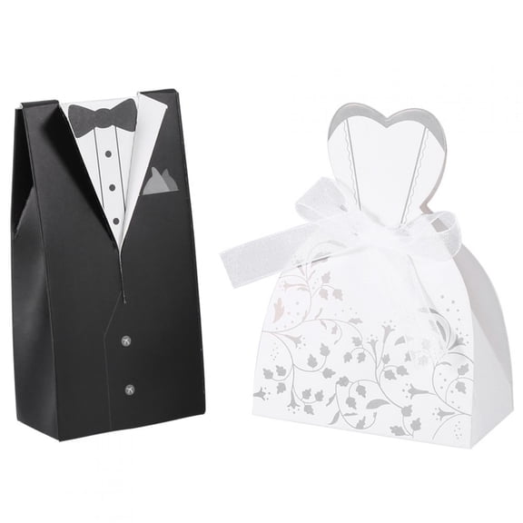 Party Candy Box ,Novel Elegant Romantic Favor Dress Tuxedo Bride and Wholesale Cardboard Candy Box Wedding Party Gift Decoration[1#]
