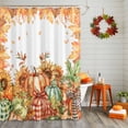 thumbnail image 2 of Shower Curtains for Bathroom-72"x72",Fall Sunflowers Thanksgiving Pumpkin Waterproof Bath Curtain Grommet Shower Curtain Set with Hooks, 2 of 6