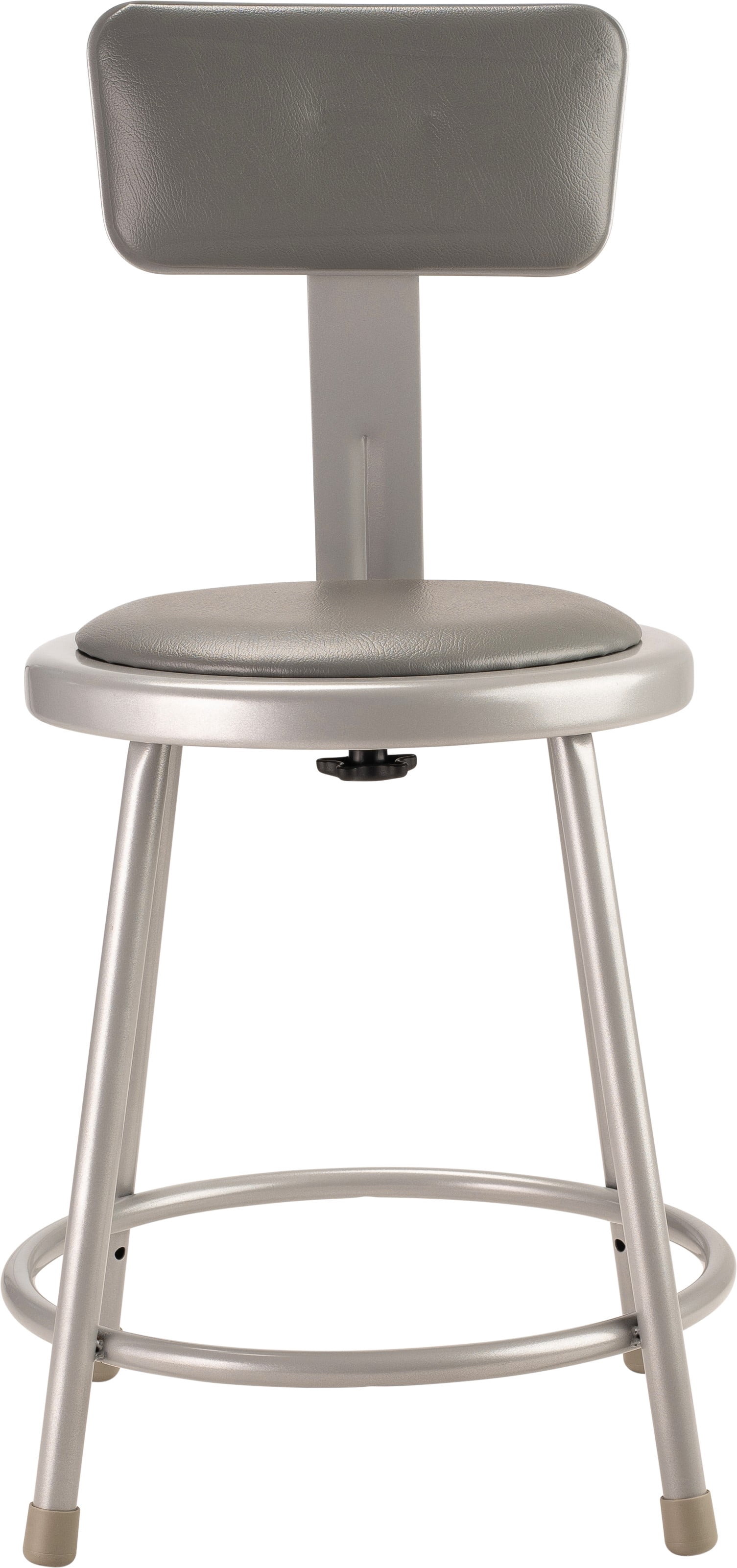 (Pack of 2) NPS® 18" Heavy Duty Vinyl Padded Steel Stool With Backrest, Grey