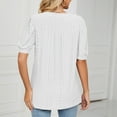 thumbnail image 4 of Top de mujer con manga abullonada y cuello en V de Ticfox con Ojales, 4 of 5